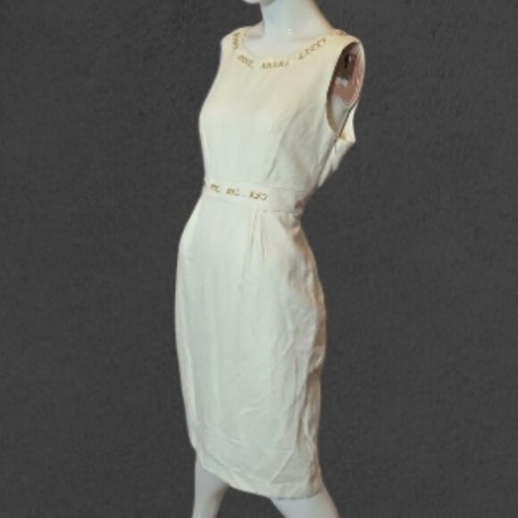 Professional Desk to Dinner LIZ CLAIBORNE White Sleeveless Dress NWT sz 8 - Picture 3 of 8